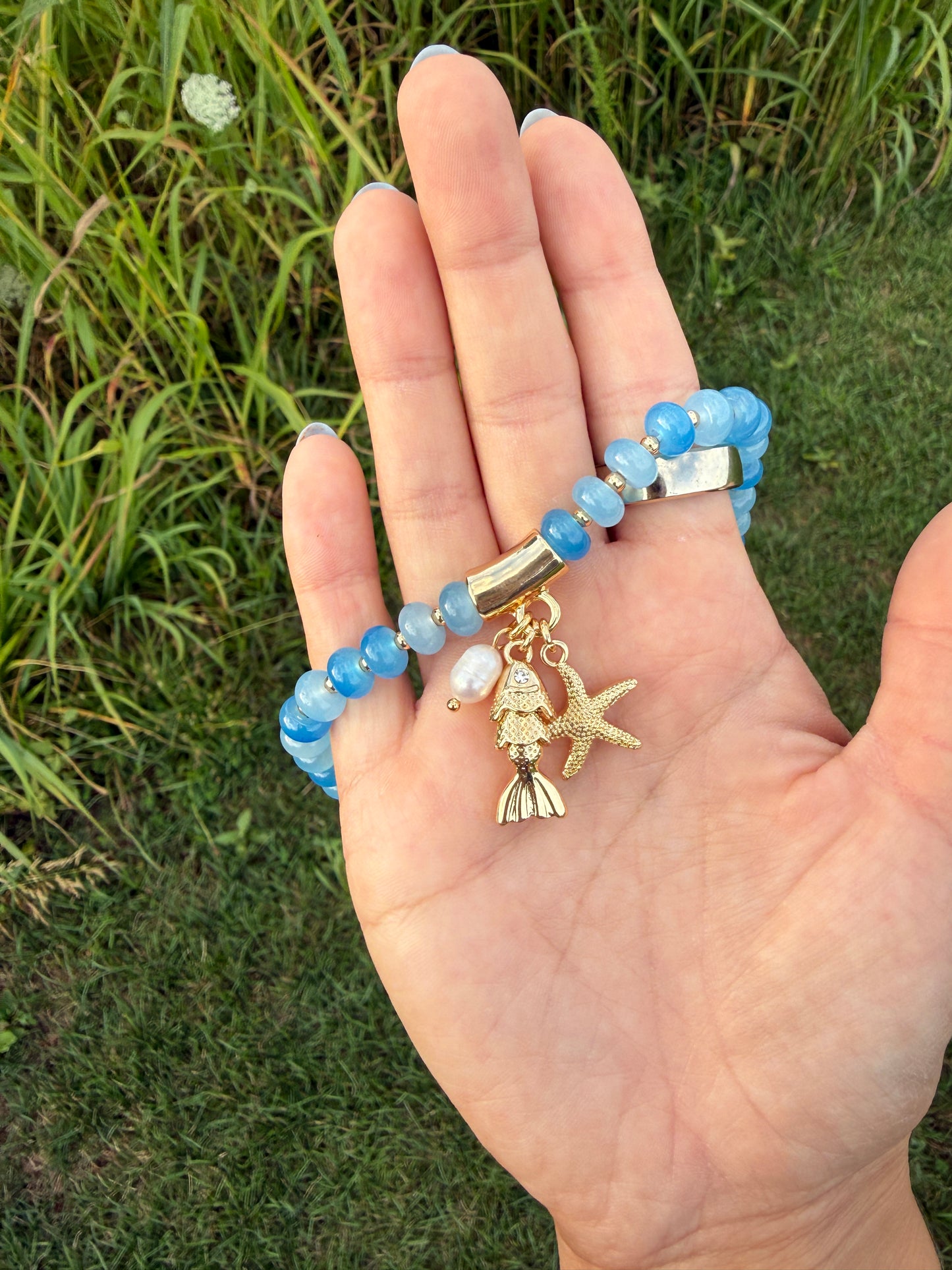 Sea Breeze Charm Beaded Necklace