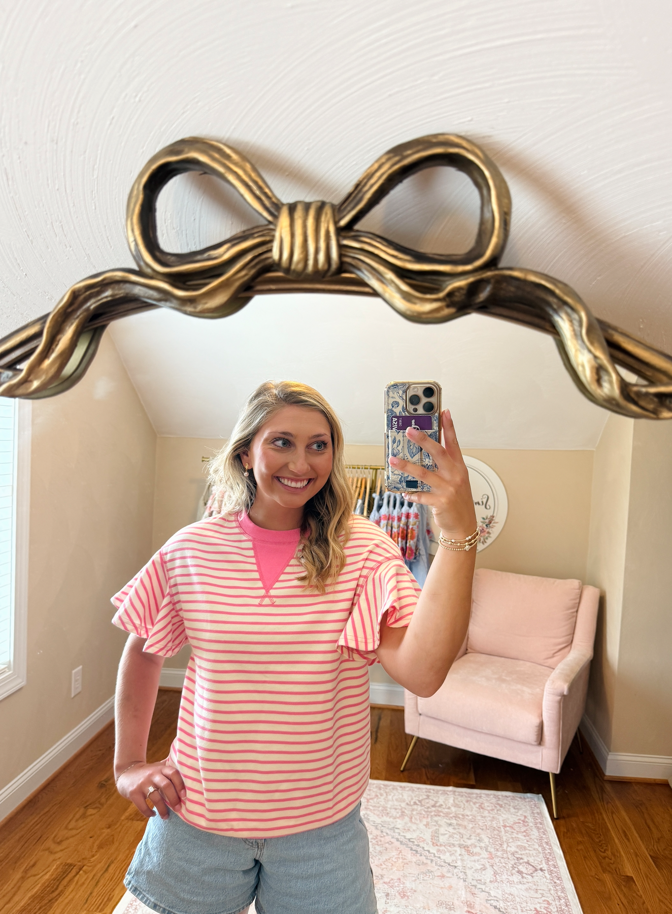 Pink Slush Striped Top