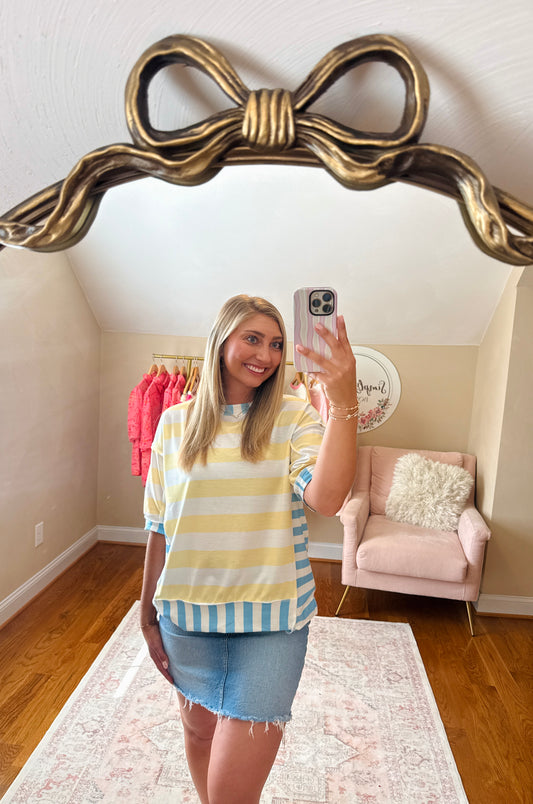 Sunshine & Blue Skies Striped Top