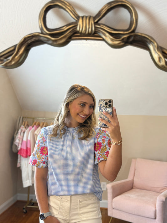 Gingham Brunch Top