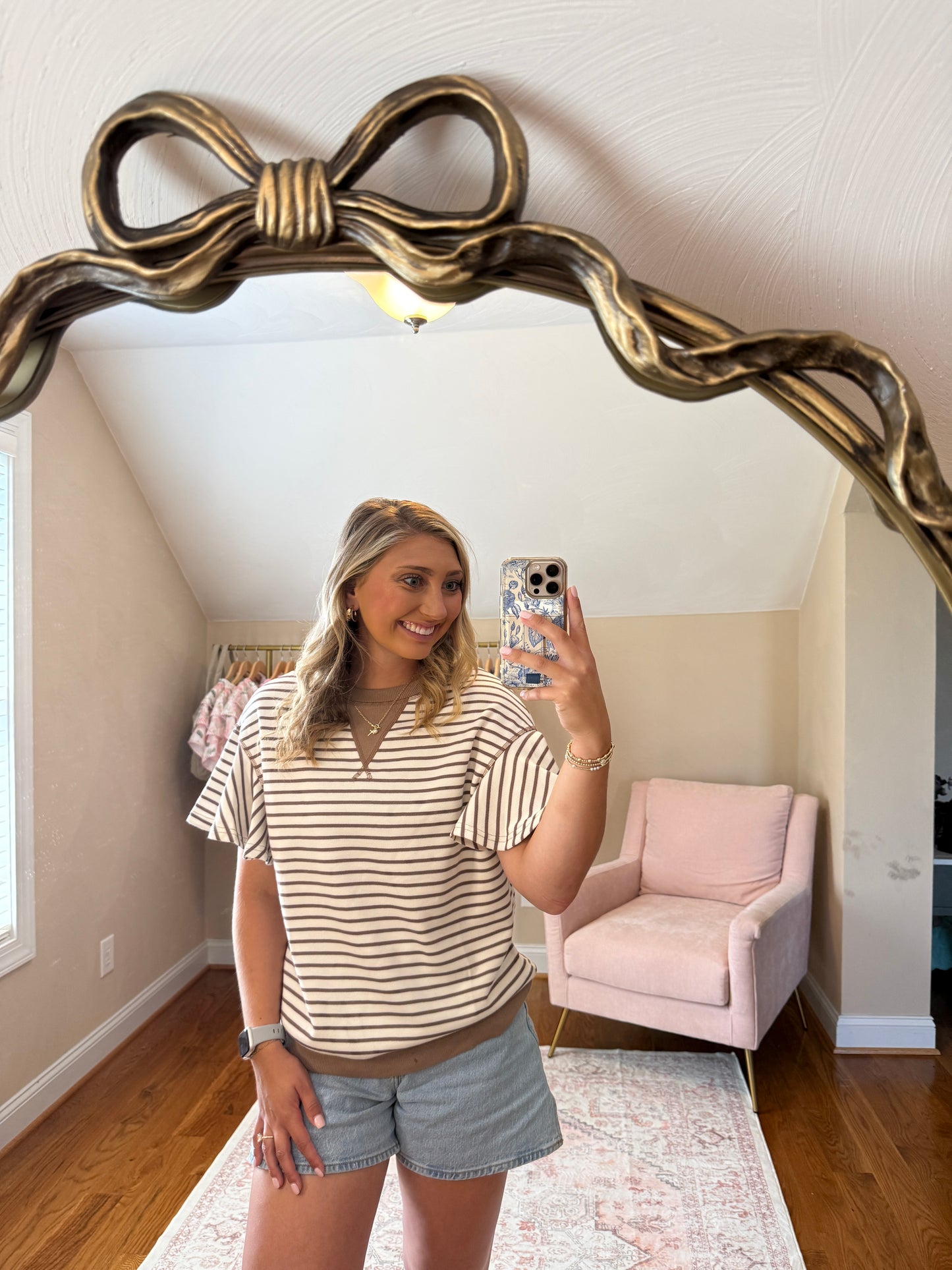 Latte Striped Top