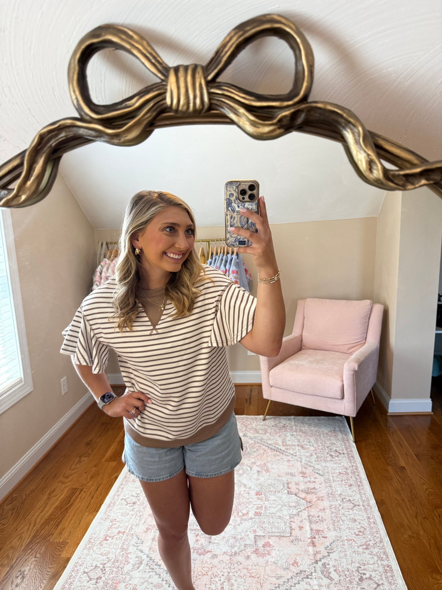 Latte Striped Top