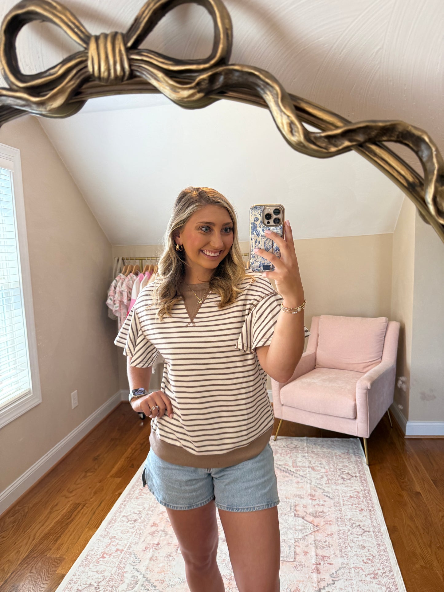 Latte Striped Top