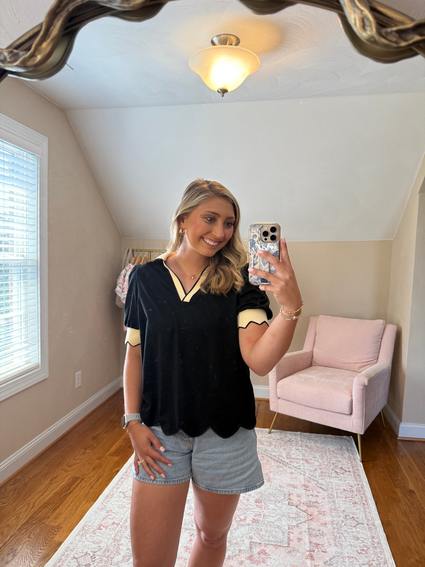 Midnight Scallop Top