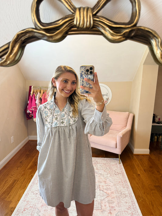Stripe Floral Patchwork Dress