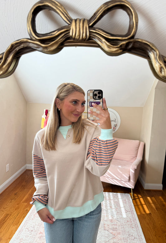 Pastel Pop Striped Crewneck