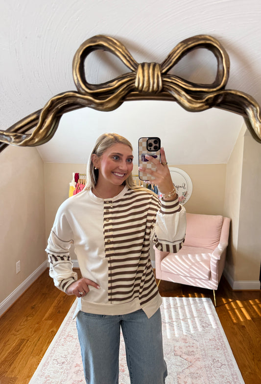 Stripe Colorblock Patchwork Top