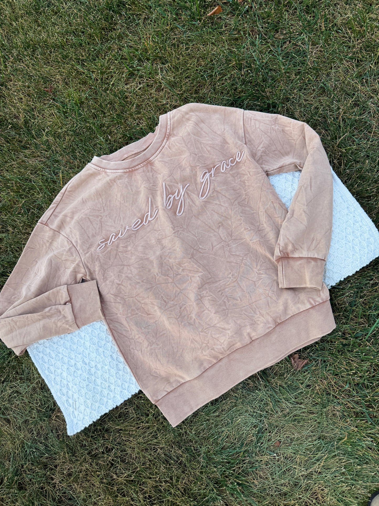 Saved by Grace Embroidered Crewneck