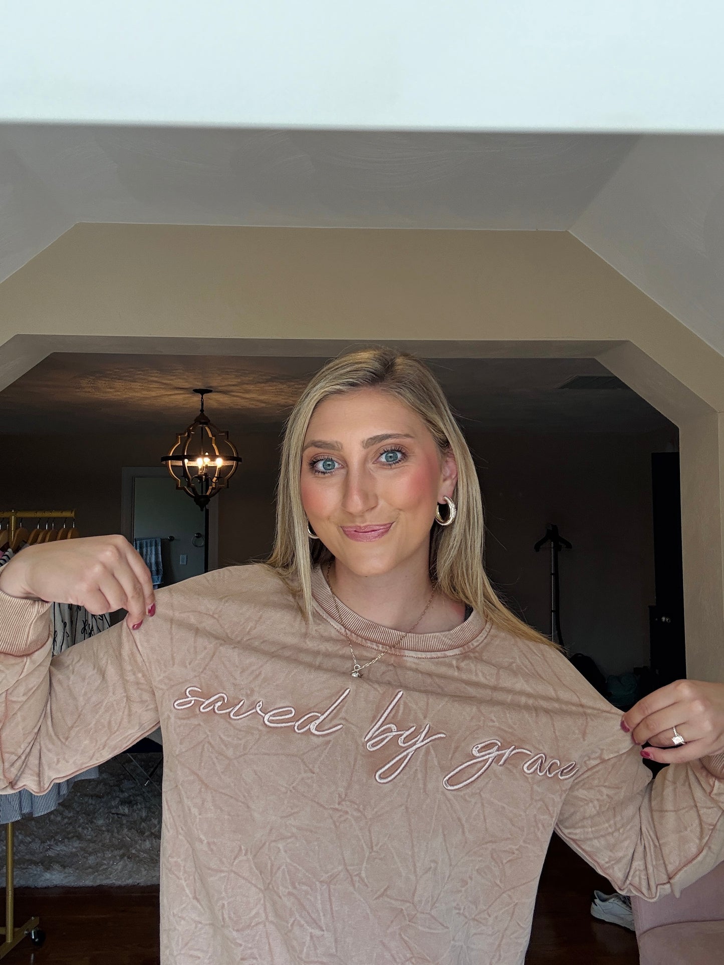 Saved by Grace Embroidered Crewneck