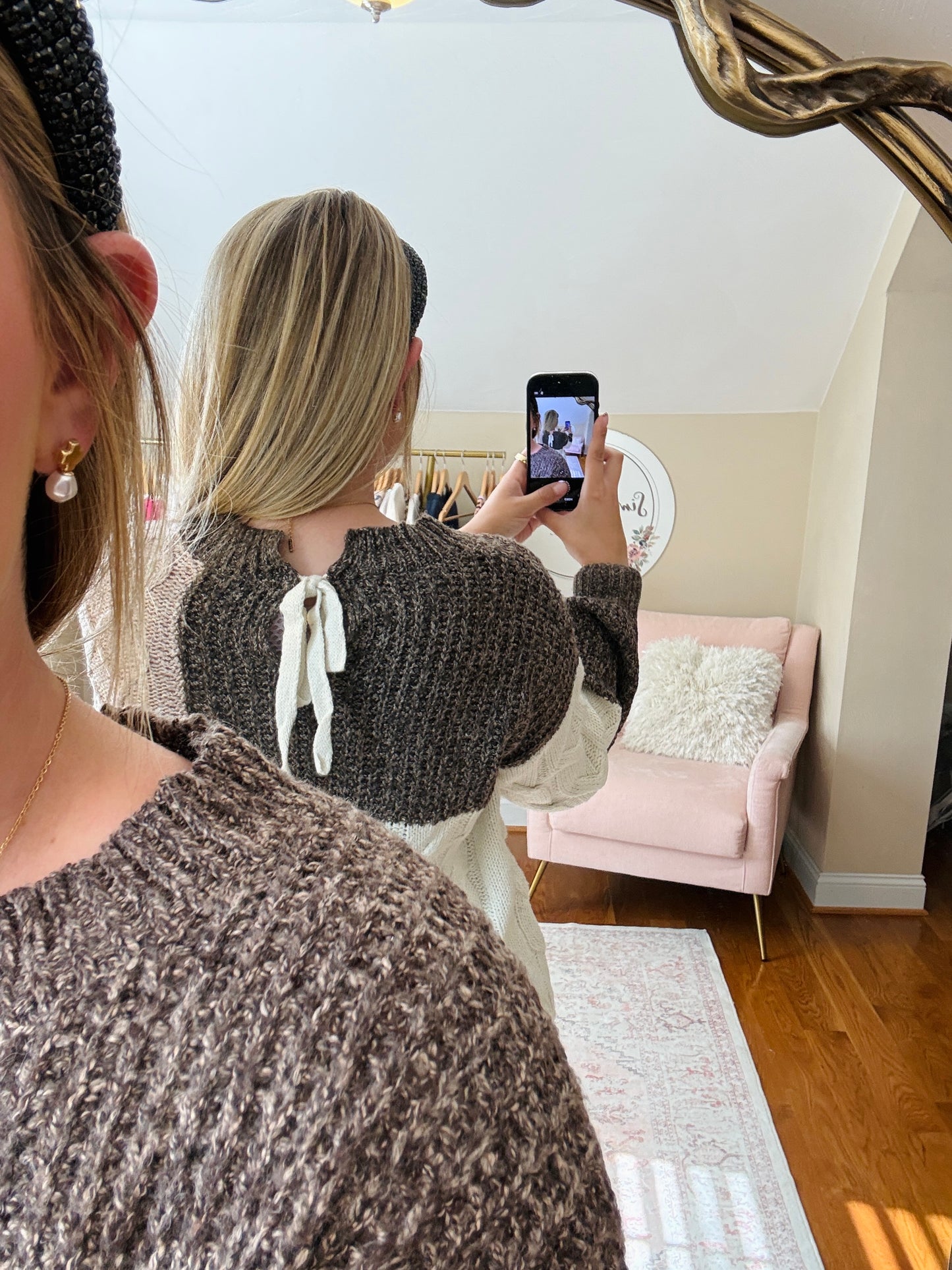 Cabin Knit Tie Back Sweater