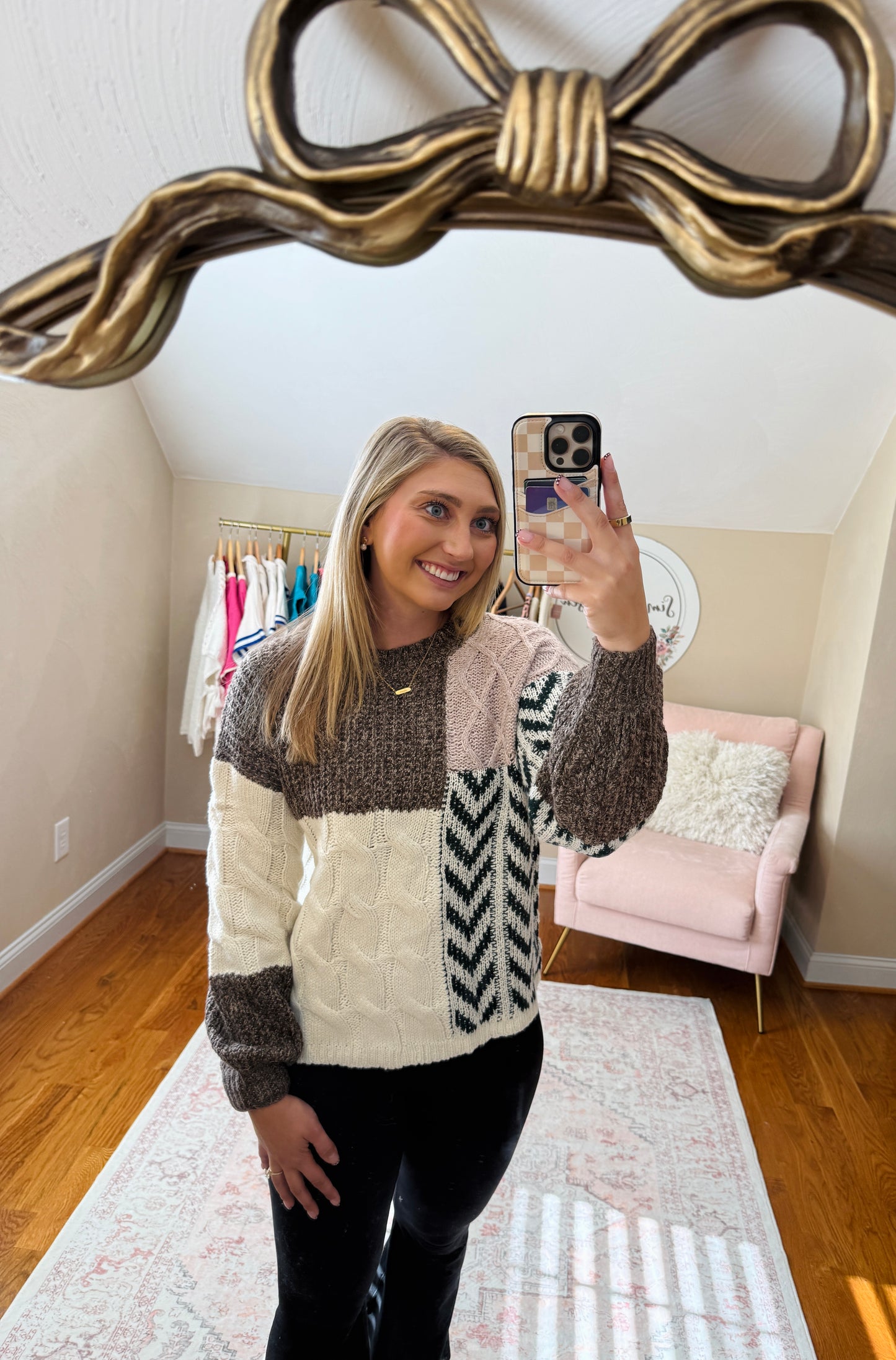 Cabin Knit Tie Back Sweater