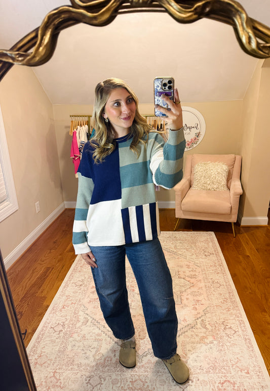 Abstract Patchwork Sweater
