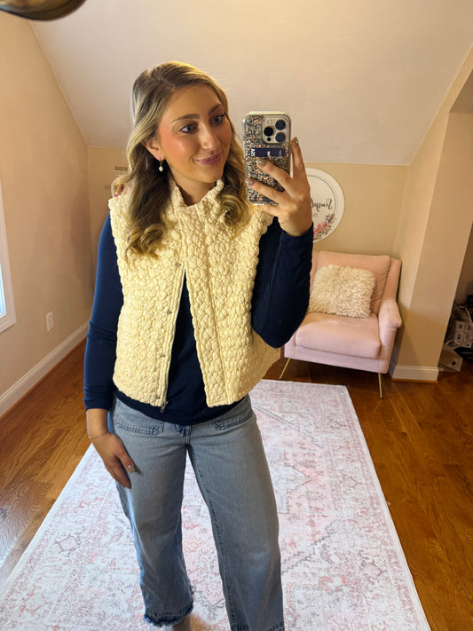 Cream Textured Vest
