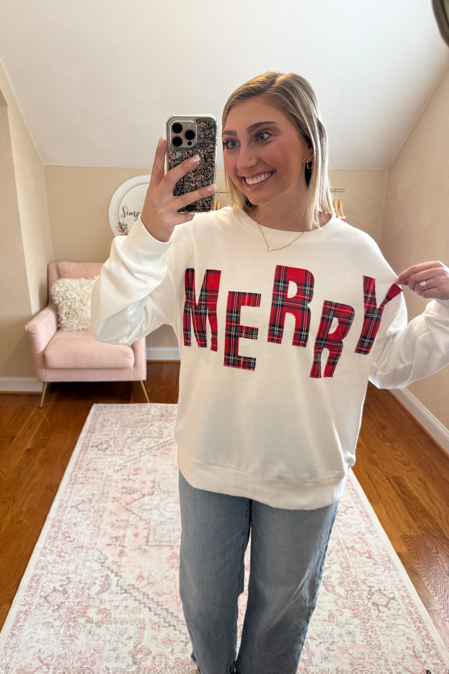 Merry Plaid Sweatshirt