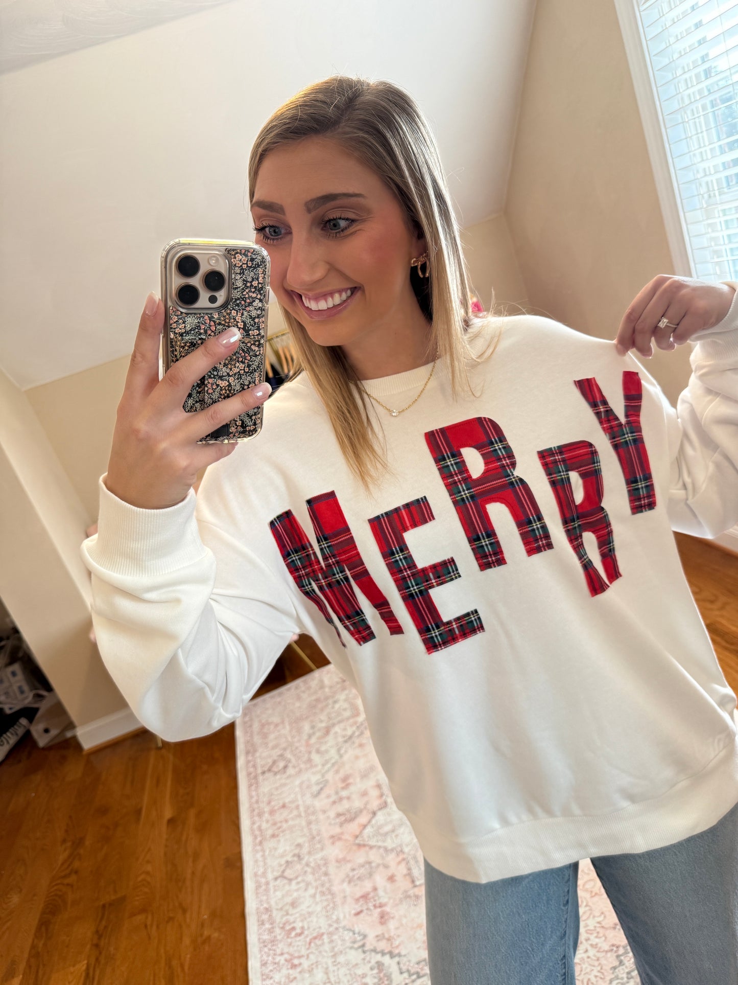Merry Plaid Sweatshirt