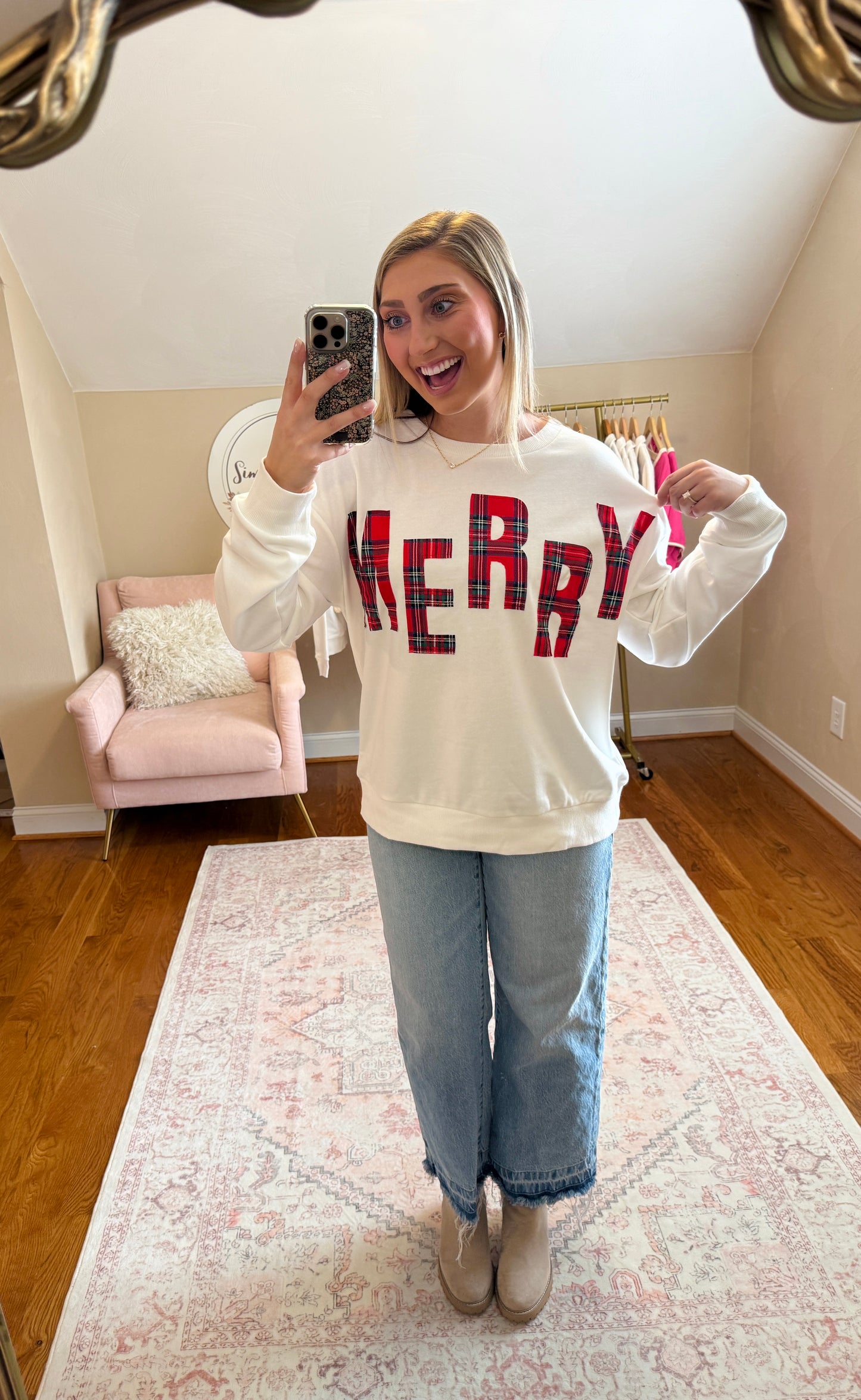 Merry Plaid Sweatshirt