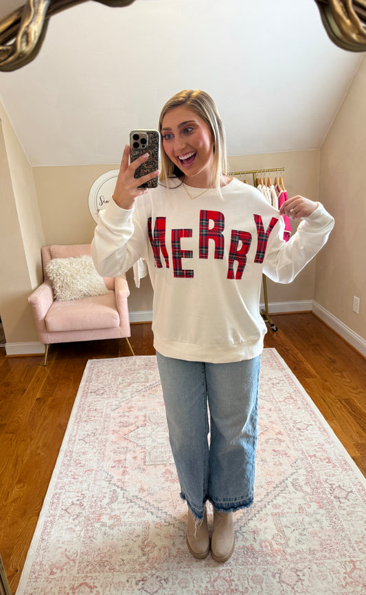 Merry Plaid Sweatshirt
