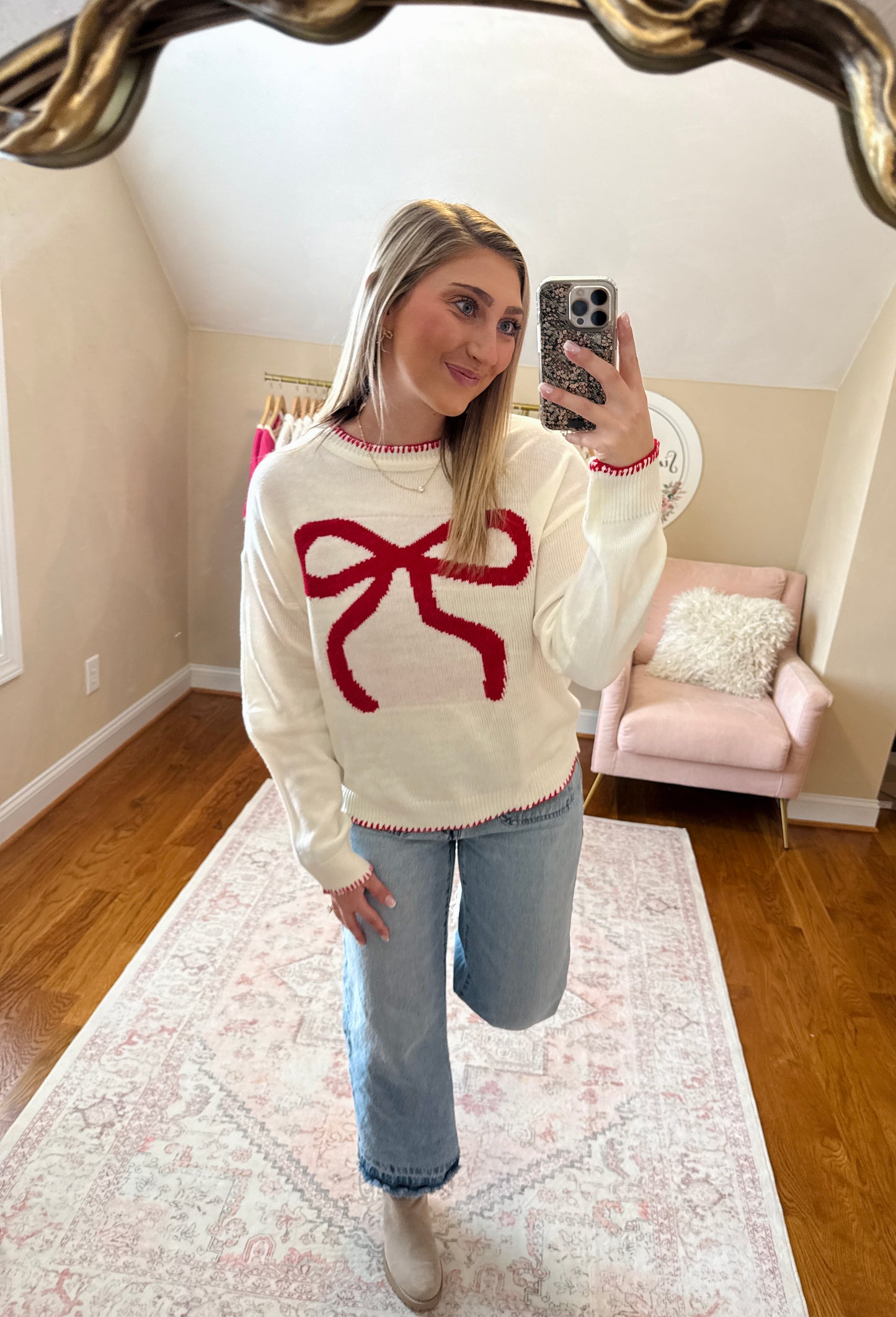 Red Bow Sweater