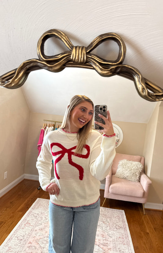 Red Bow Sweater
