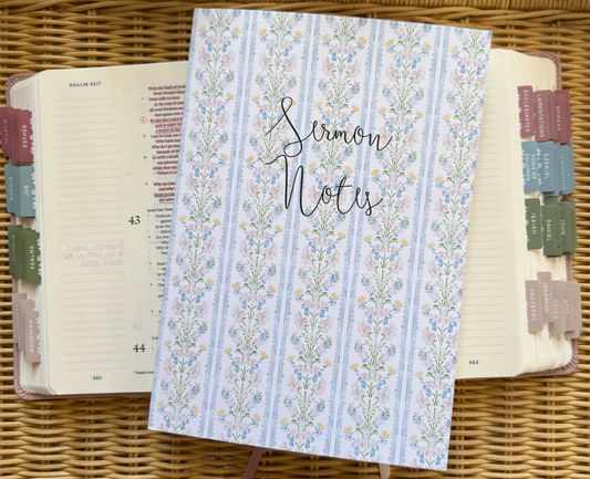 Striped Floral Sermon Notes Journal